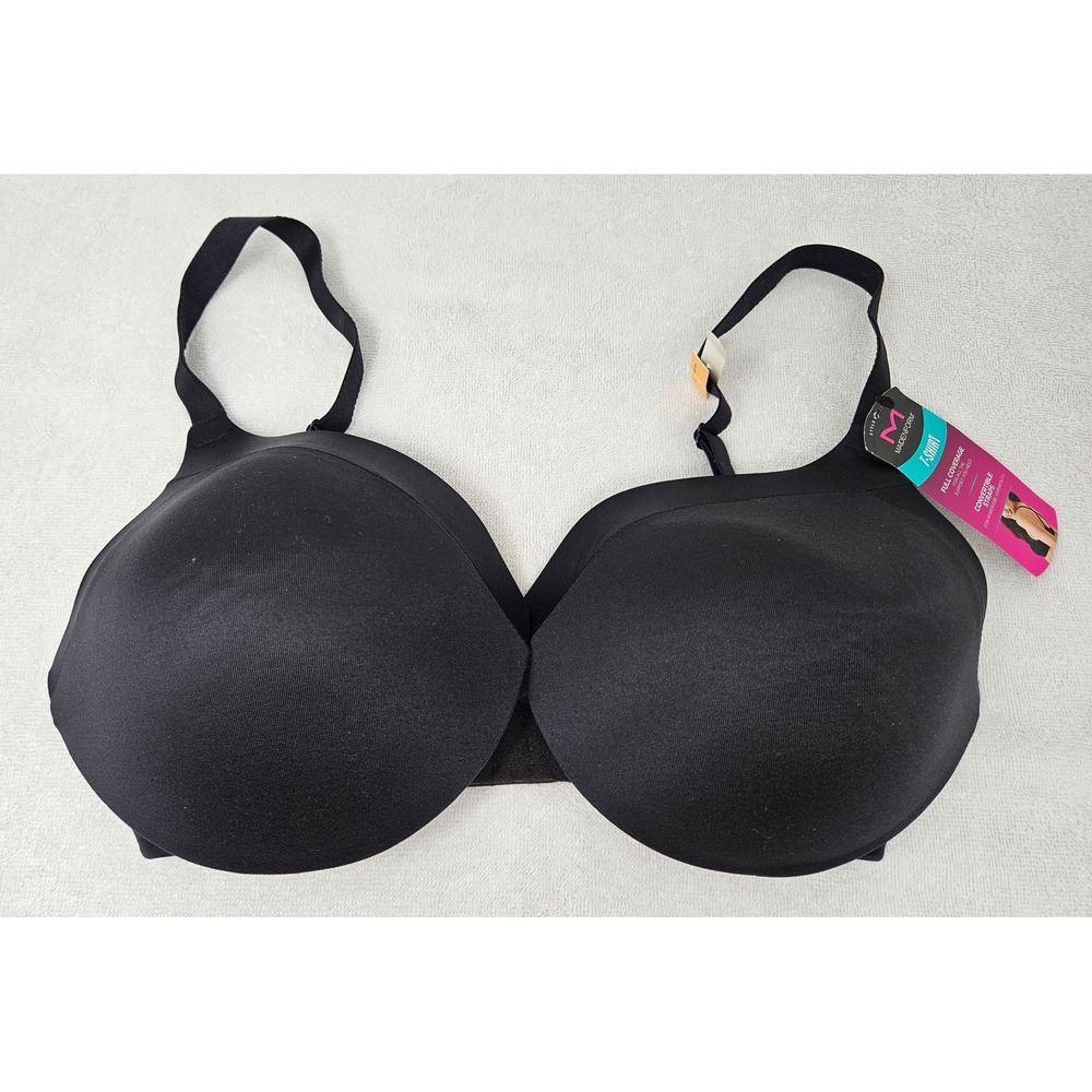 Maidenform Convertible Strap Full Coverage T-Shirt Bra, Black, 36DD, #9436, NWT